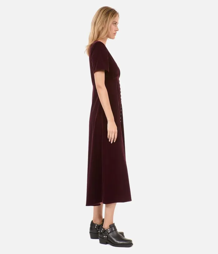 Women Long Burgundy Velvet Dress THE KOOPLES Dresses and Jumpsuits