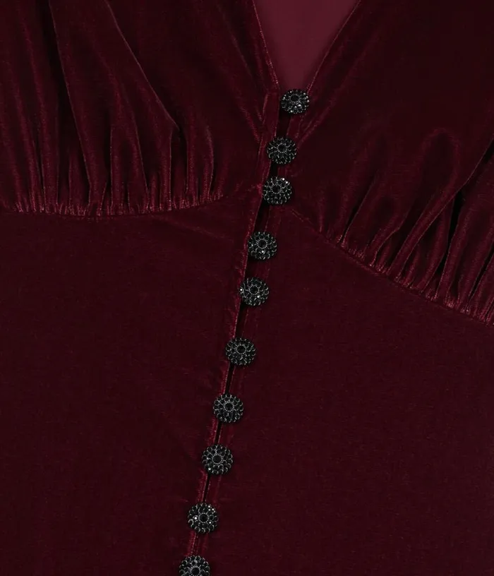Women Long Burgundy Velvet Dress THE KOOPLES Dresses and Jumpsuits