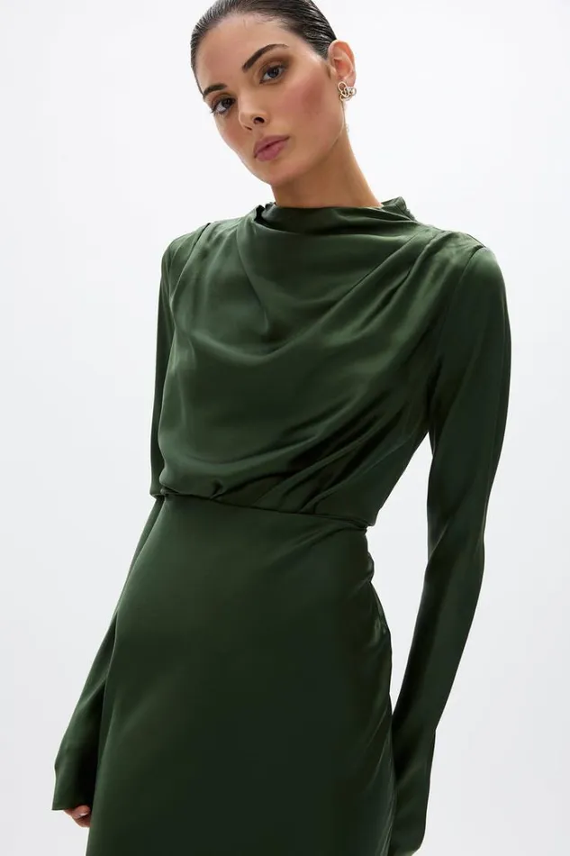 Women Long Sleeve Dresses Rachel Gilbert Lucielle Gown Forrest