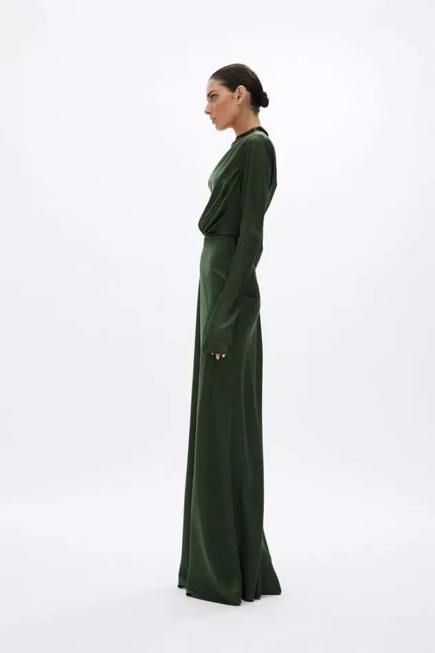 Women Long Sleeve Dresses Rachel Gilbert Lucielle Gown Forrest