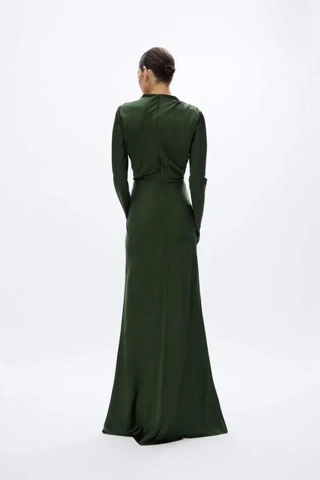 Women Long Sleeve Dresses Rachel Gilbert Lucielle Gown Forrest