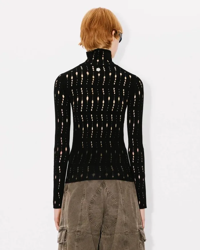 Women Long Sleeves Top Black Kenzo Sweaters And Cardigans