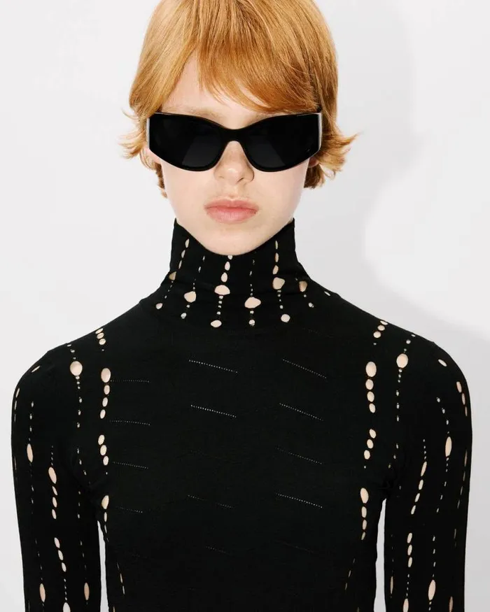 Women Long Sleeves Top Black Kenzo Sweaters And Cardigans