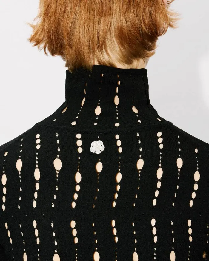 Women Long Sleeves Top Black Kenzo Sweaters And Cardigans