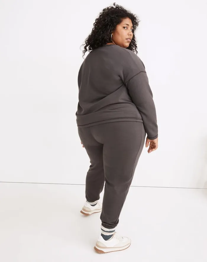 Women Loungewear Madewell Plus MWL Superbrushed Easygoing Sweatshirt Black Coal