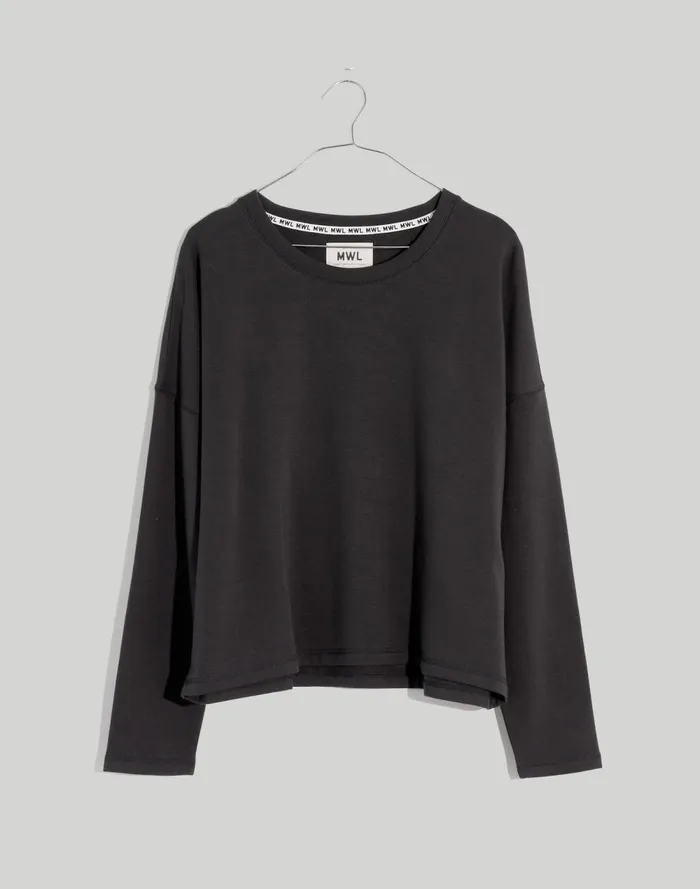 Women Loungewear Madewell Plus MWL Superbrushed Easygoing Sweatshirt Black Coal