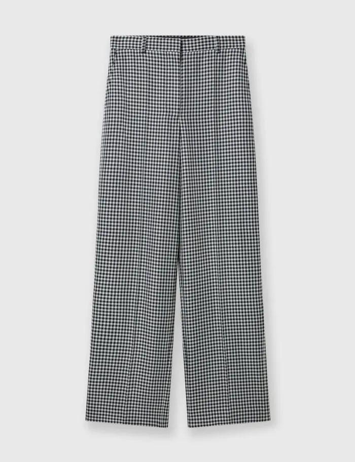 Women LowRise Check StraightLeg Pants Cream And Black Stella McCartney Pants And Shorts