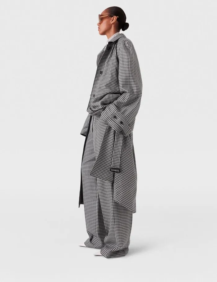 Women LowRise Check StraightLeg Pants Cream And Black Stella McCartney Pants And Shorts