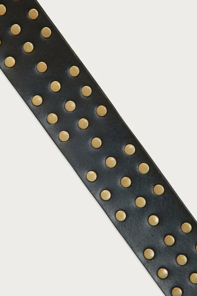 Women Lucky Brand Belts Rivet Studded Leather Belt Black Women Lucky Brand Belts Rivet Studded Leather Belt Black