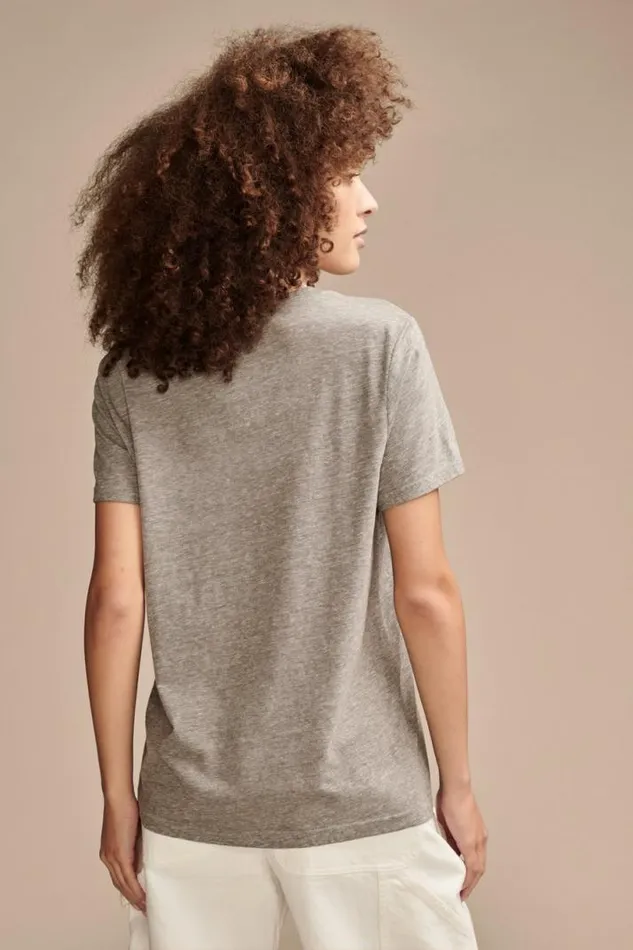 Women Lucky Brand Graphic Tees Bowie Stars Classic Crew Medium Heather Grey