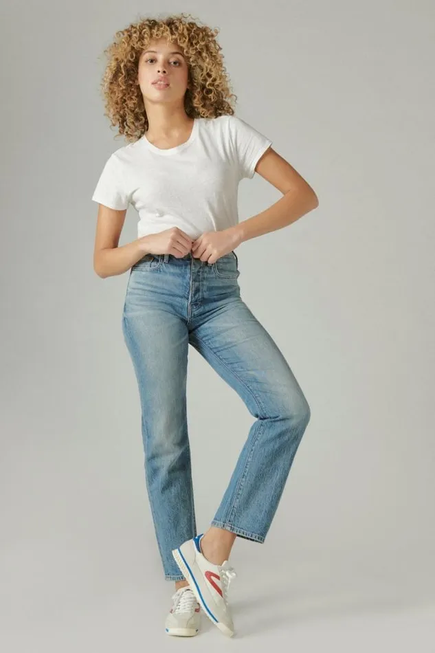 Women Lucky Brand Jeans 90039s Loose High Rise Straight Gilman Blue