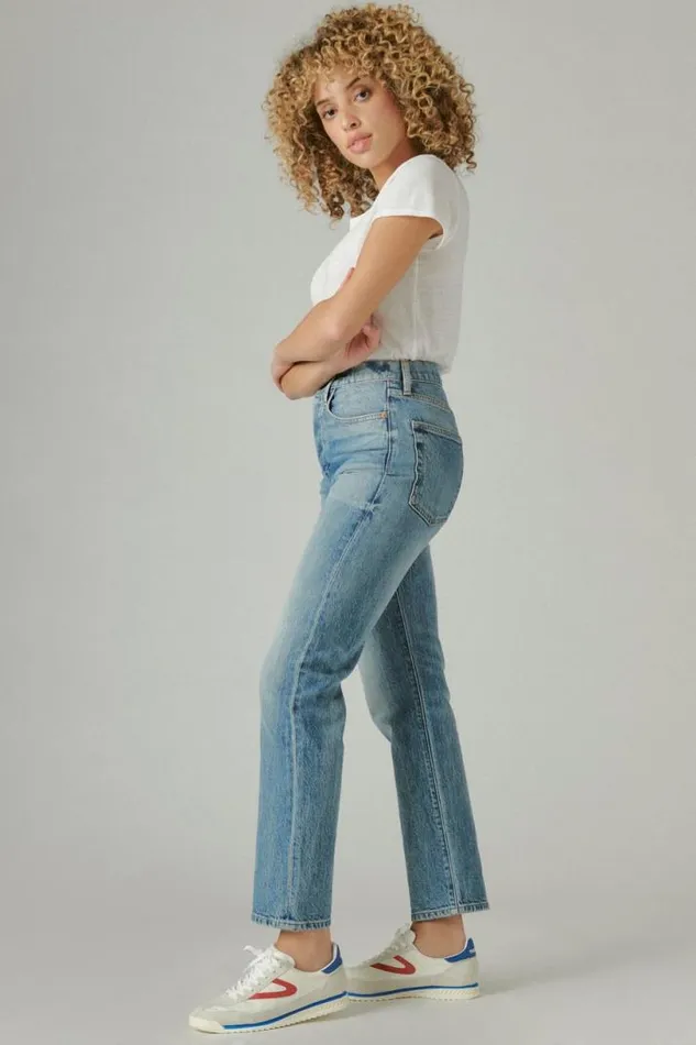 Women Lucky Brand Jeans 90039s Loose High Rise Straight Gilman Blue