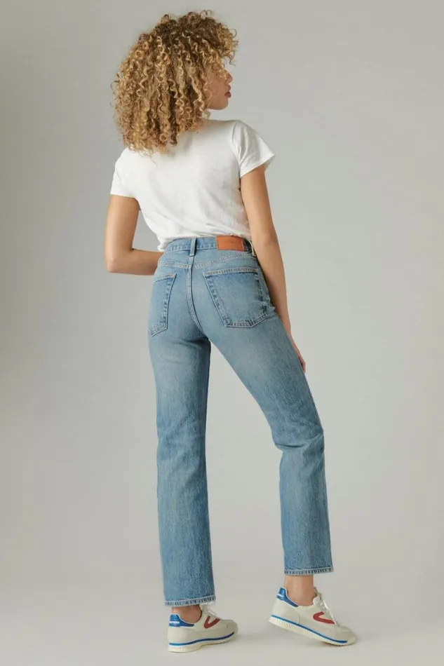 Women Lucky Brand Jeans 90039s Loose High Rise Straight Gilman Blue