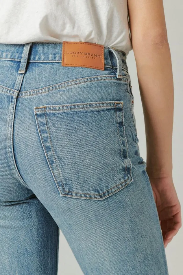 Women Lucky Brand Jeans 90039s Loose High Rise Straight Gilman Blue