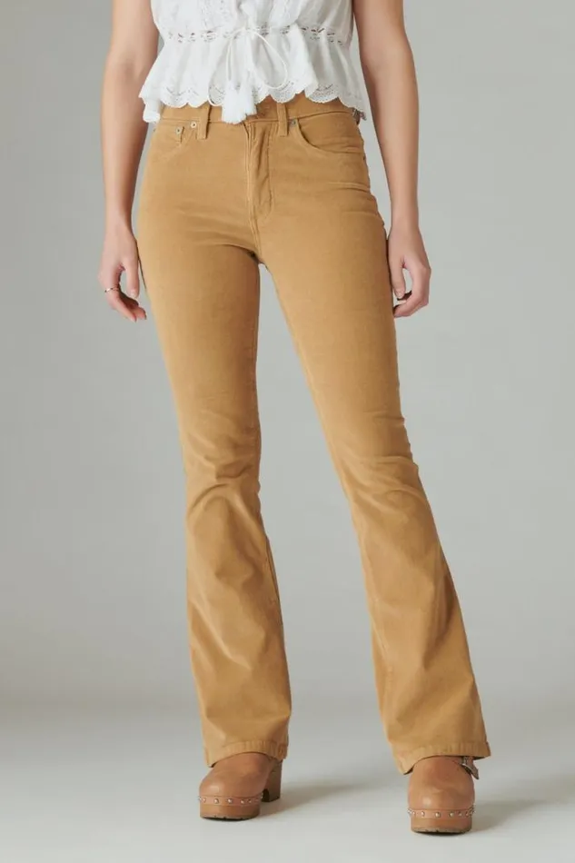 Women Lucky Brand Jeans High Rise Corduroy Stevie Flare Cider