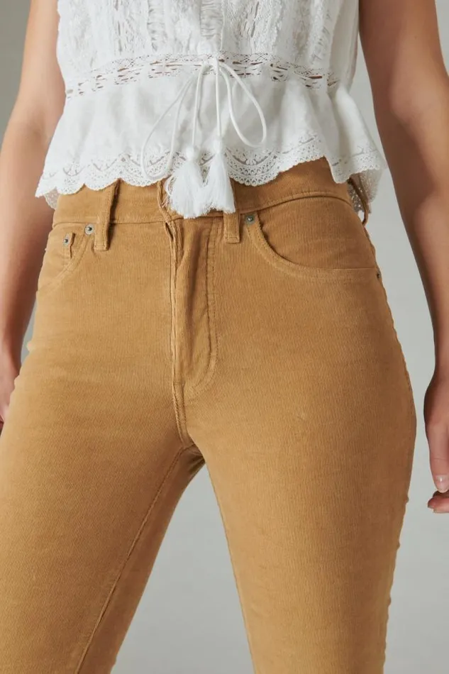 Women Lucky Brand Jeans High Rise Corduroy Stevie Flare Cider