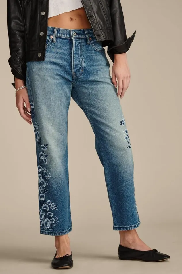 Women Lucky Brand Jeans Lucky Legend 90s Loose Crop Field Of Flowers