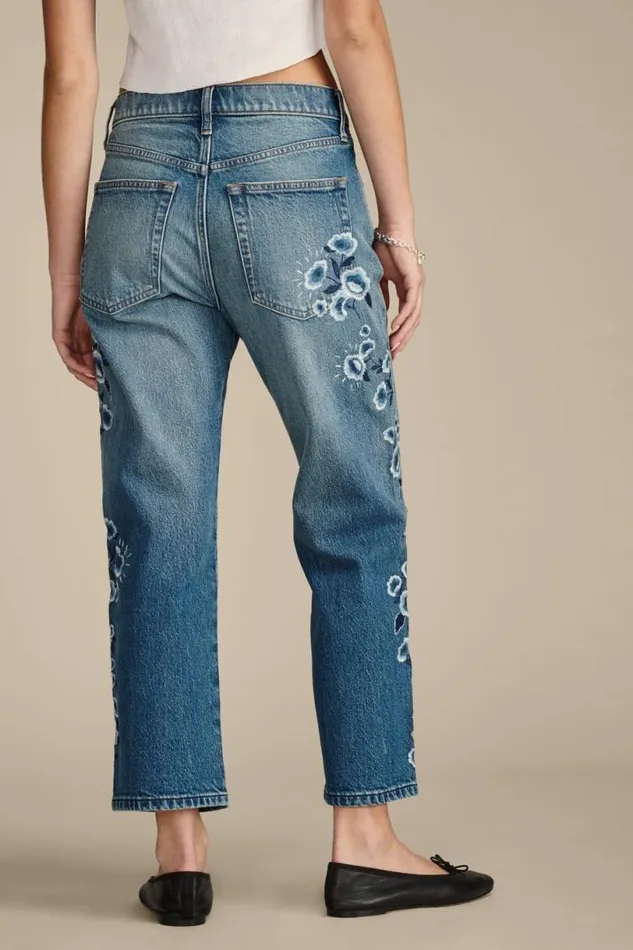 Women Lucky Brand Jeans Lucky Legend 90s Loose Crop Field Of Flowers