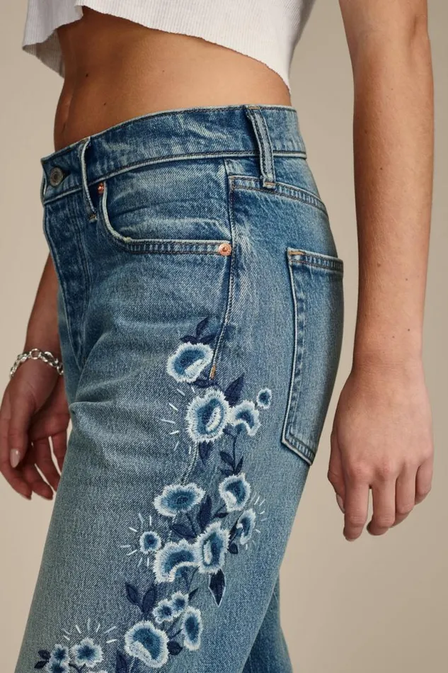 Women Lucky Brand Jeans Lucky Legend 90s Loose Crop Field Of Flowers