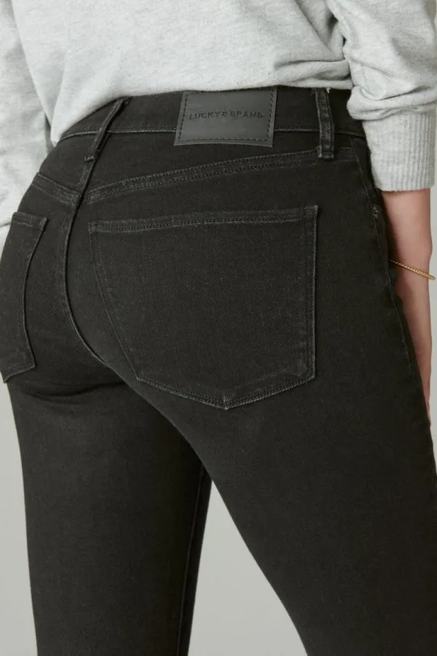 Women Lucky Brand Jeans Mid Rise Ava Skinny Clean Black