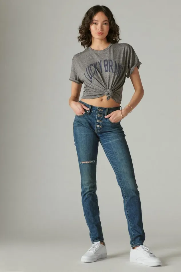 Women Lucky Brand Jeans Mid Rise Ava Skinny Director Dest