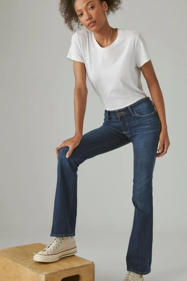 Women Lucky Brand Jeans Mid Rise Sweet Boot Agate