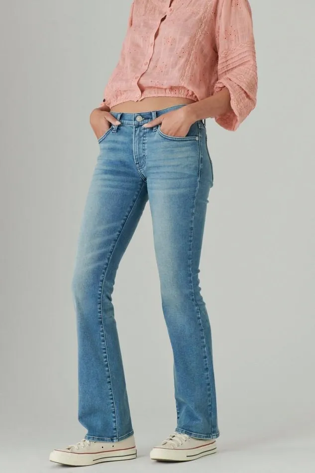 Women Lucky Brand Jeans Mid Rise Sweet Boot Glass Mount