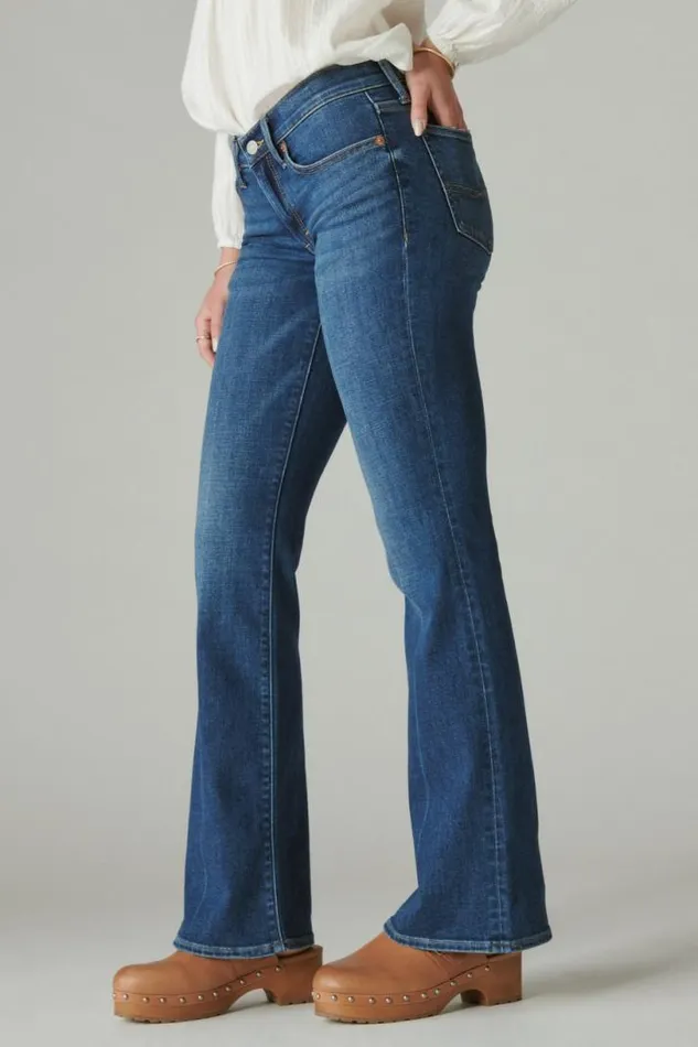Women Lucky Brand Jeans Mid Rise Sweet Flare Starry Night