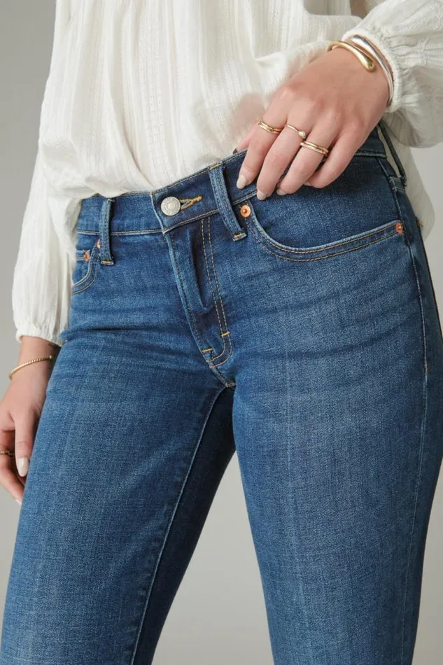 Women Lucky Brand Jeans Mid Rise Sweet Flare Starry Night