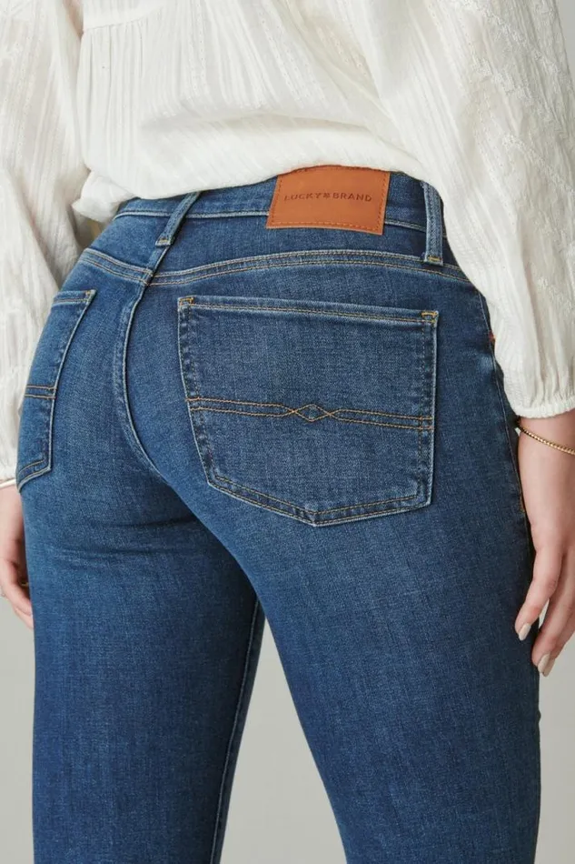 Women Lucky Brand Jeans Mid Rise Sweet Flare Starry Night