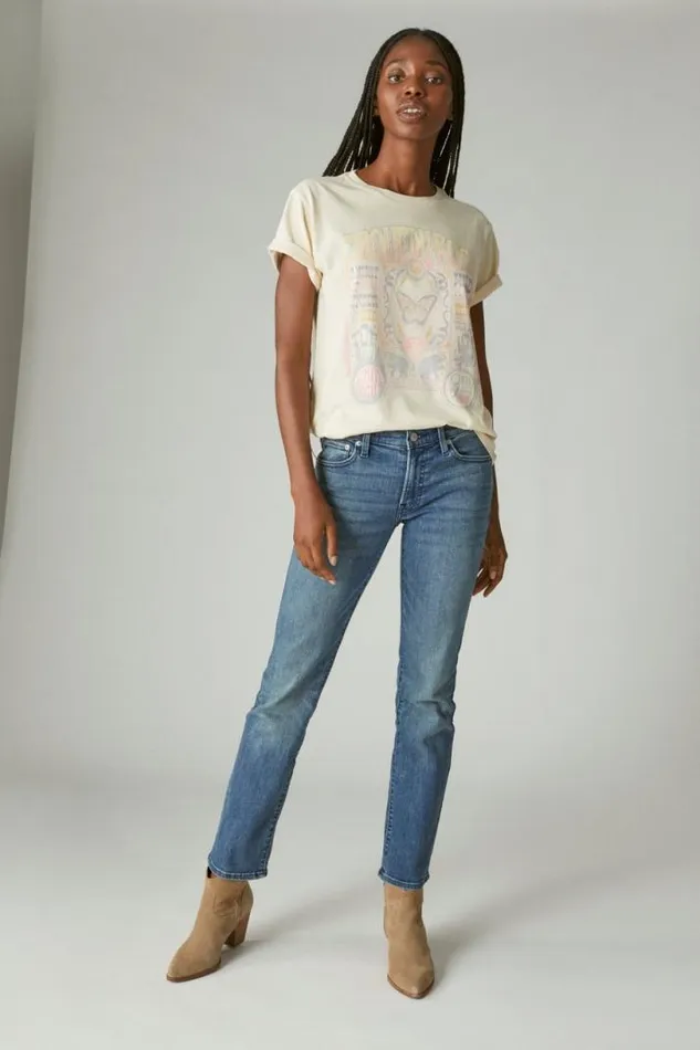 Women Lucky Brand Jeans Mid Rise Sweet Straight Gemini