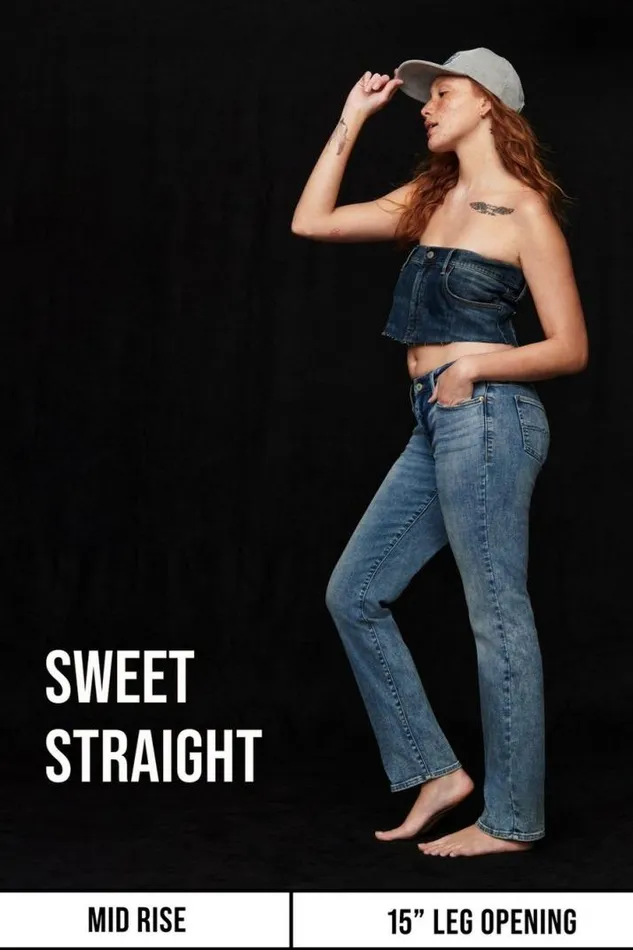 Women Lucky Brand Jeans Mid Rise Sweet Straight Gemini