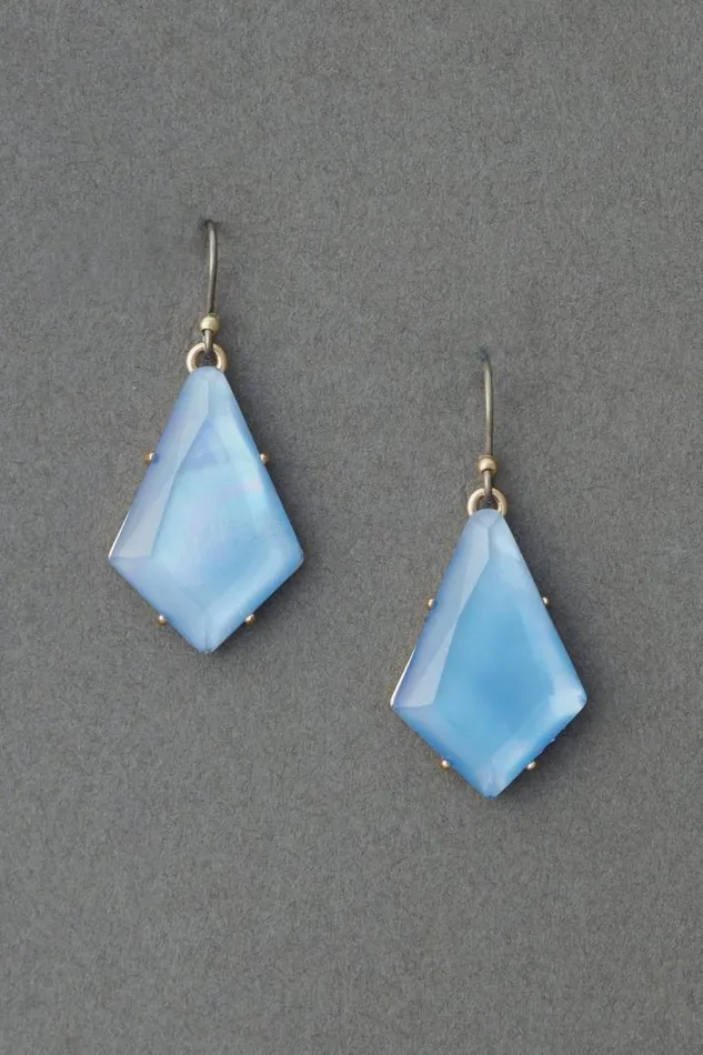 Women Lucky Brand Jewelry Blue Stone Drop Earring Gold