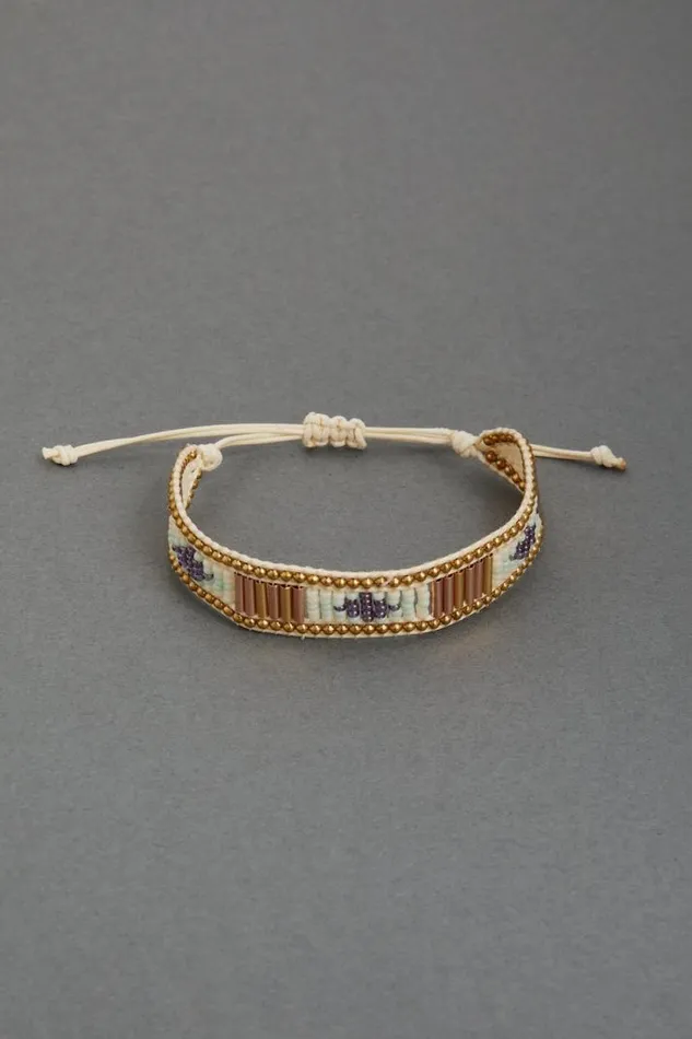 Women Lucky Brand Jewelry Delicate Beaded Wrap Bracelet Gold