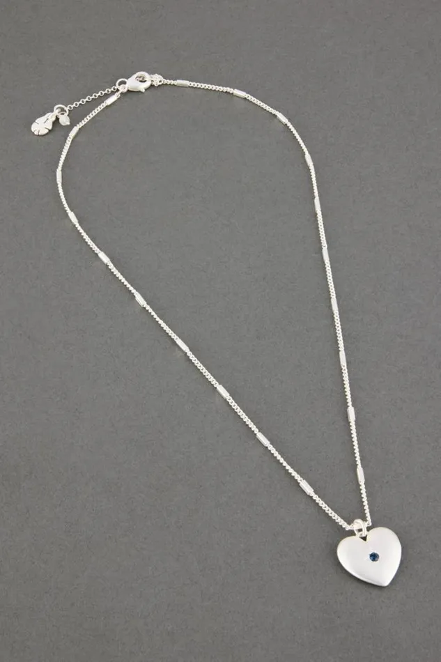 Women Lucky Brand Jewelry Heart Pave Pendant Necklace Silver