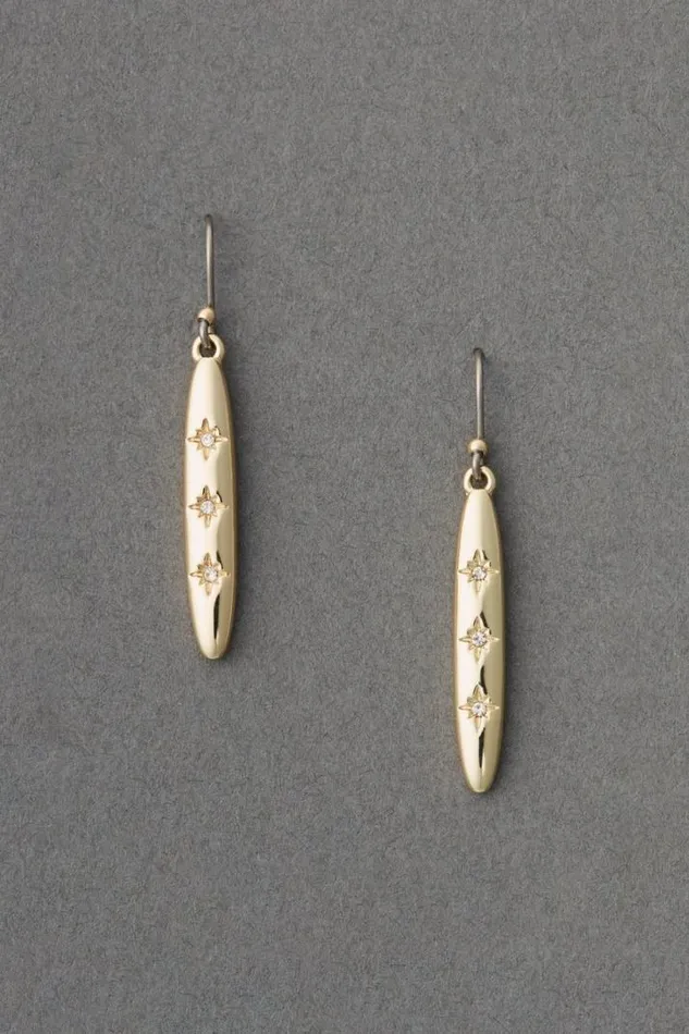 Women Lucky Brand Jewelry Linear Pave Detail Drop Gold