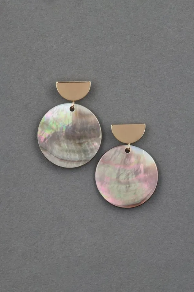 Women Lucky Brand Jewelry Modern Shell Earring Gold
