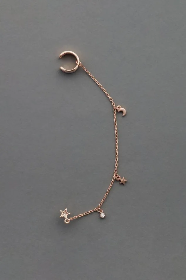 Women Lucky Brand Jewelry Rose Gold Ear Cuff Chain Rose Gold