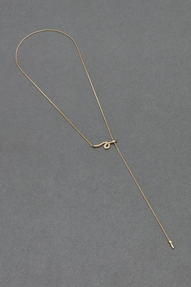 Women Lucky Brand Jewelry Snake Y Necklace Gold