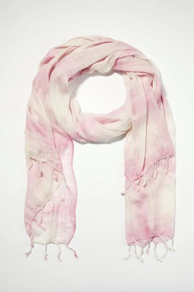 Women Lucky Brand Scarves and Bandanas Plaid Scarf Dark Pink