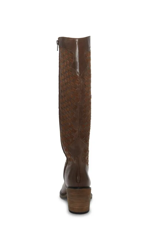 Women Lucky Brand Shoes Abeny Cutout Kneehigh Boot Dark Brown