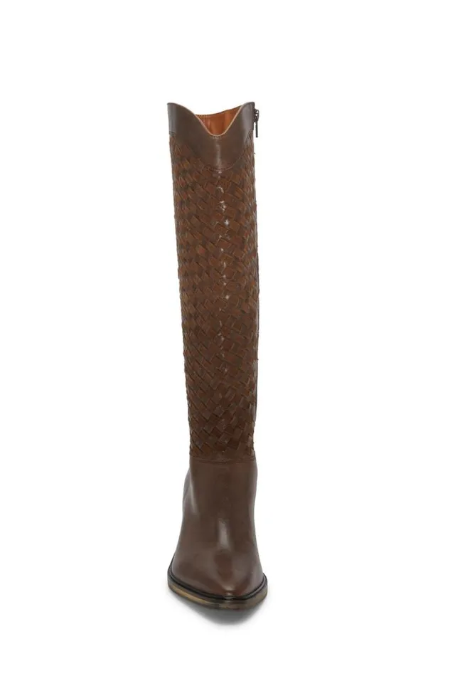 Women Lucky Brand Shoes Abeny Cutout Kneehigh Boot Dark Brown