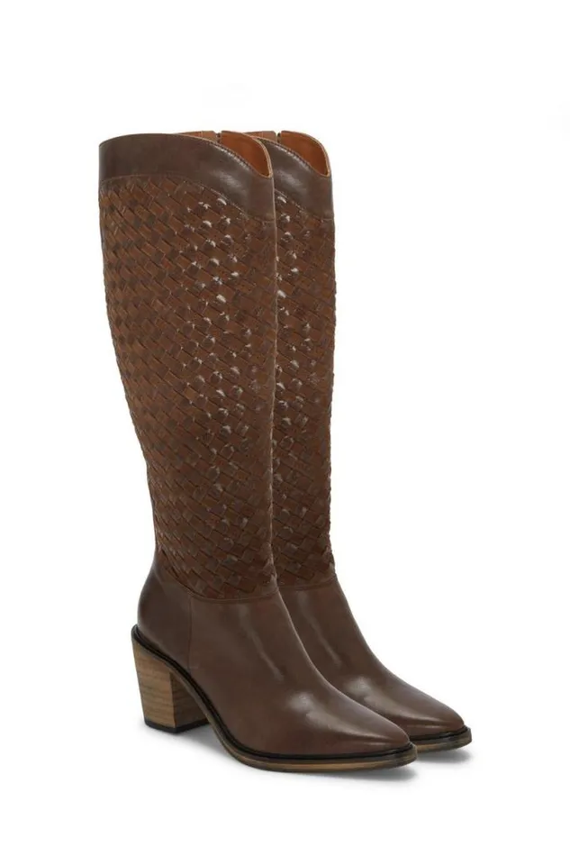 Women Lucky Brand Shoes Abeny Cutout Kneehigh Boot Dark Brown