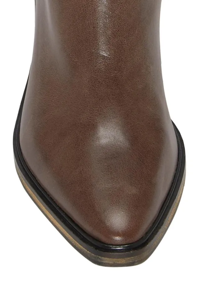 Women Lucky Brand Shoes Abeny Cutout Kneehigh Boot Dark Brown