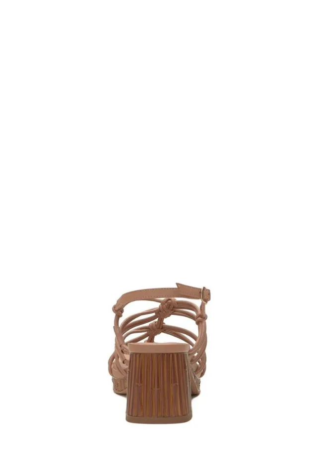 Women Lucky Brand Shoes Bassie Strappy Block Heel Light Brown