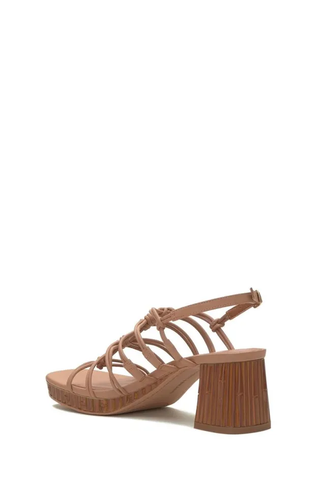 Women Lucky Brand Shoes Bassie Strappy Block Heel Light Brown