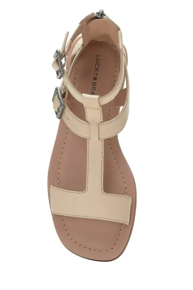 Women Lucky Brand Shoes Brelin Buckle Sandal White