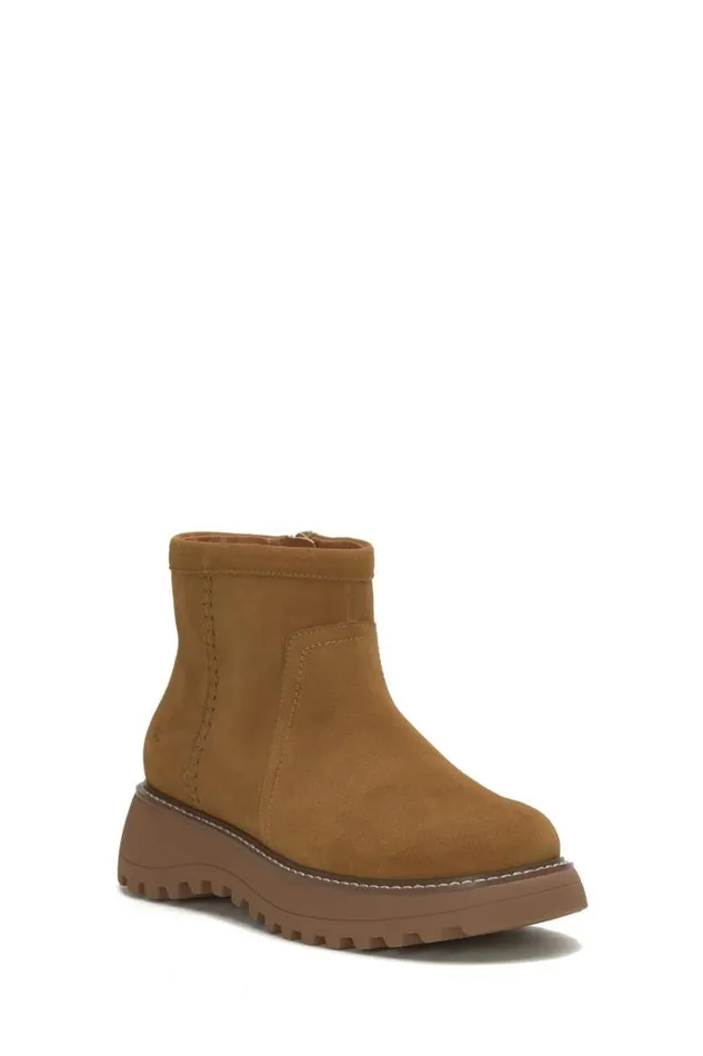 Women Lucky Brand Shoes Chameli Lug Bootie Medium Dark Beige
