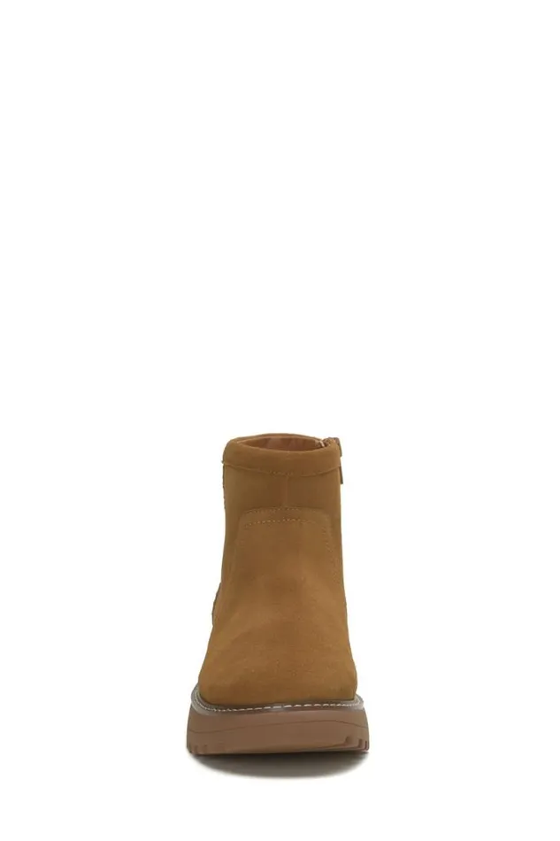 Women Lucky Brand Shoes Chameli Lug Bootie Medium Dark Beige