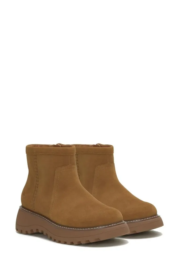 Women Lucky Brand Shoes Chameli Lug Bootie Medium Dark Beige